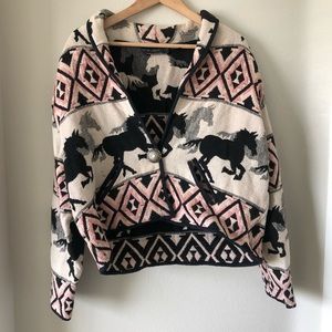 New Identity horse aztec print tapestry jacket size 2x